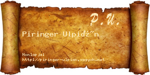 Piringer Ulpián névjegykártya